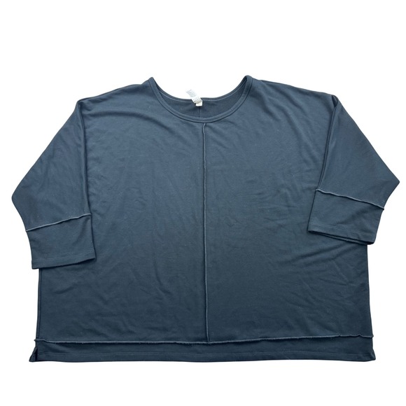 SPANX 3X Black Pullover Top Crew Neck Long Sleeve Relaxed Fit Casual Comfy - Picture 1 of 6